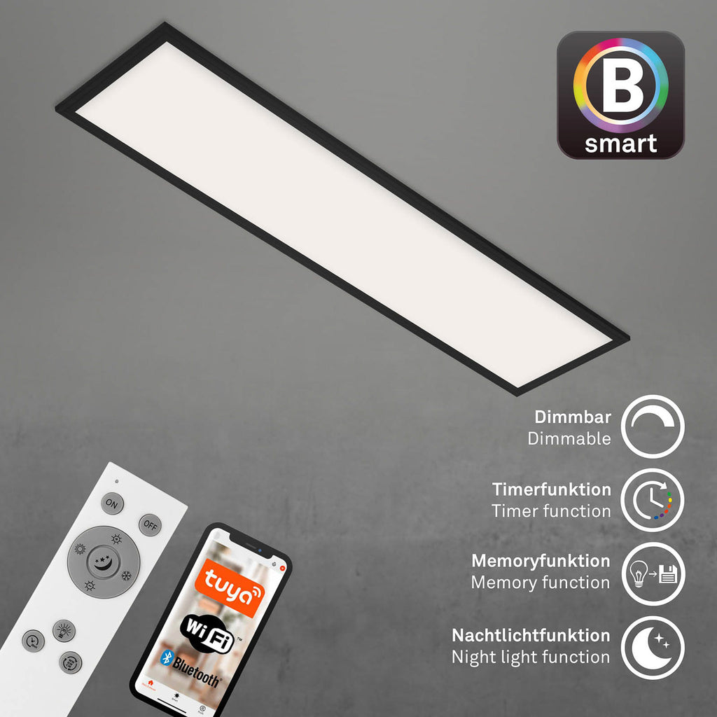 LED taklampe Piatto S dimbar CCT WiFi 100x25 cm fjernkontroll