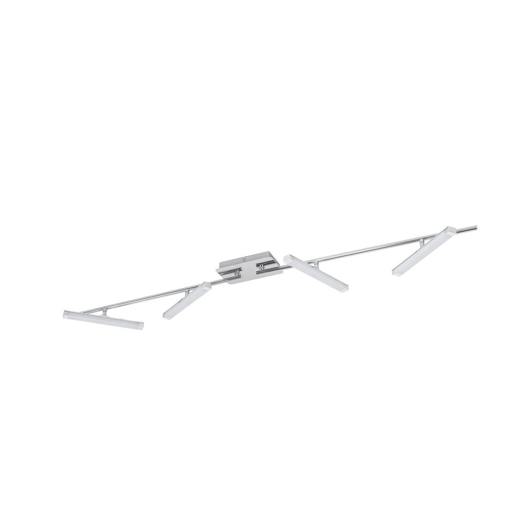 LED taklampe Pilou 4-lys dimbar krom 128 cm montert i stue