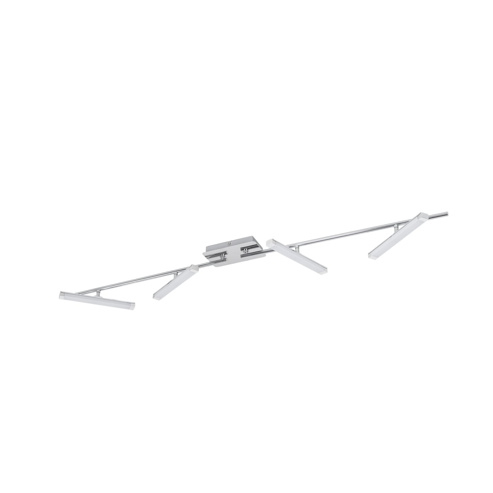 LED taklampe Pilou 4-lys dimbar krom 128 cm montert i stue