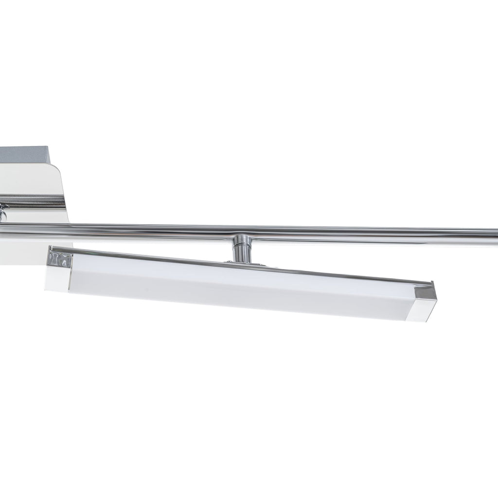 LED taklampe Pilou 4-lys dimbar krom 128 cm fra siden