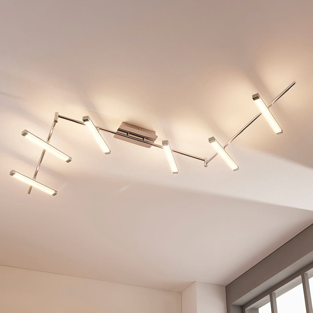 LED taklampe Pilou 6-lys dimbar krom 192,5 cm sidearm justering