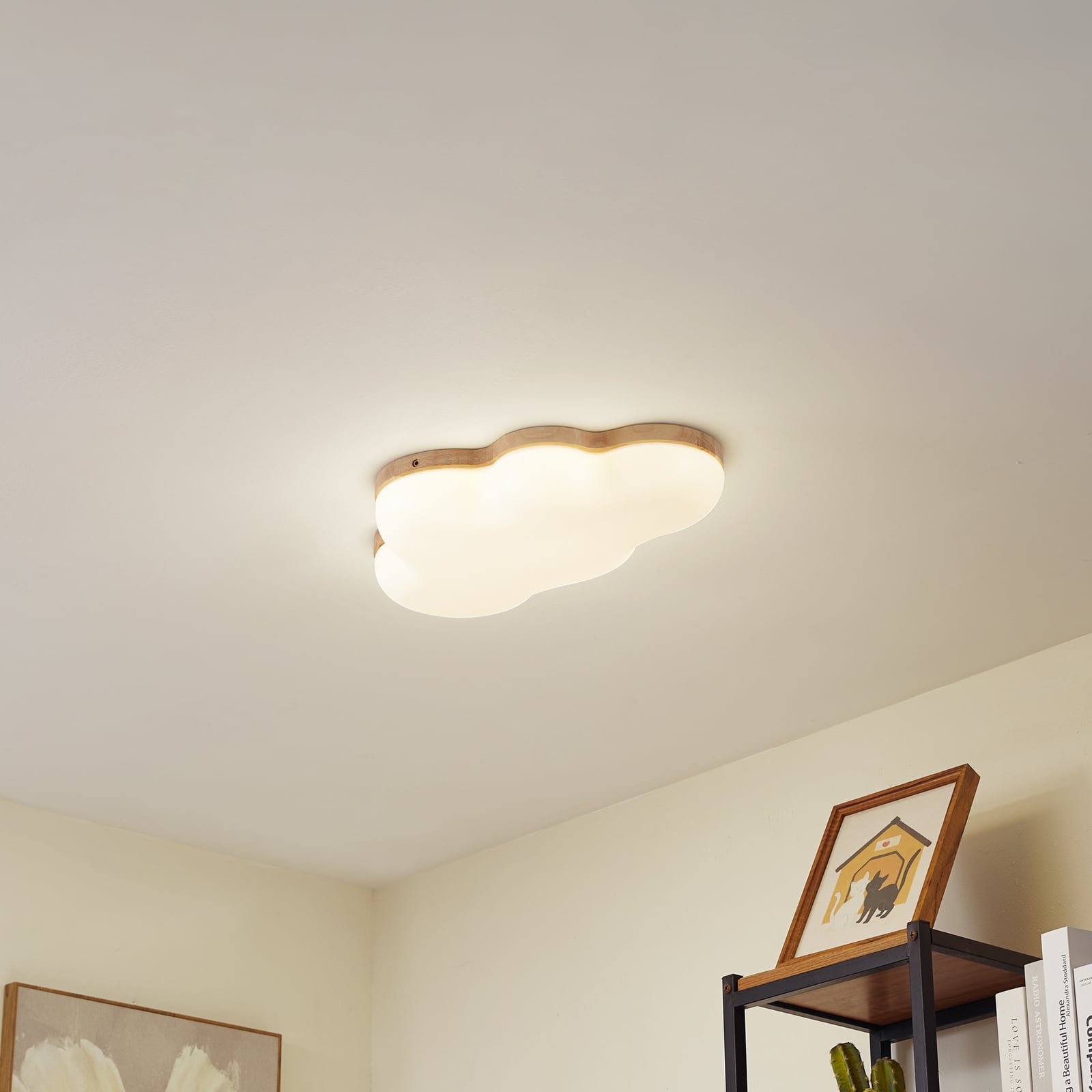 LED taklampe Pilvi skyform hvit akryl bakside