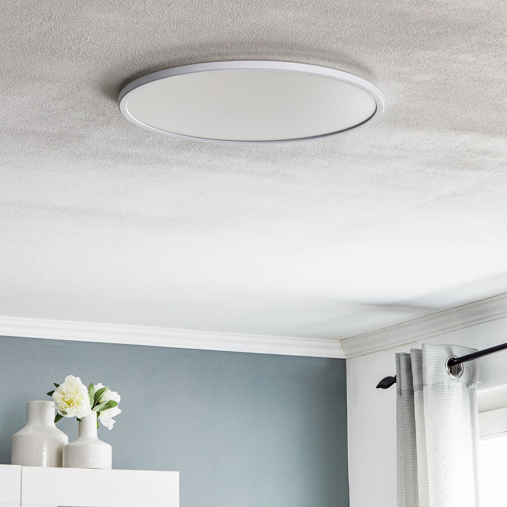 LED taklampe Planura dimbar hvit Ø42 cm detalj av materialet