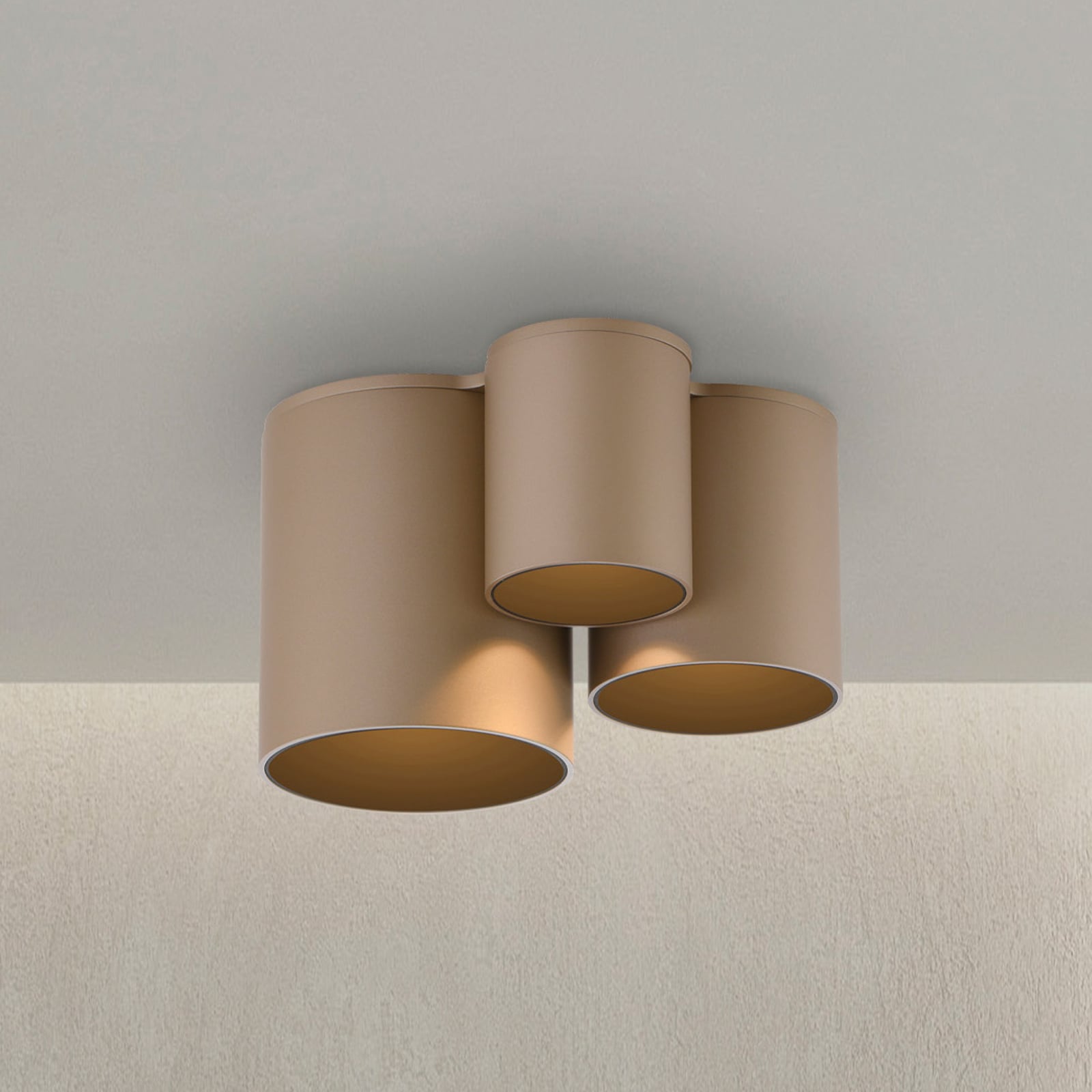 LED taklampe Point 3-lys dimbar bronse IP44 forfra