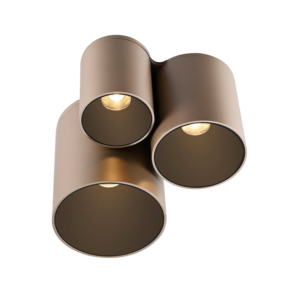 LED taklampe Point 3-lys dimbar bronse IP44 montert i rom