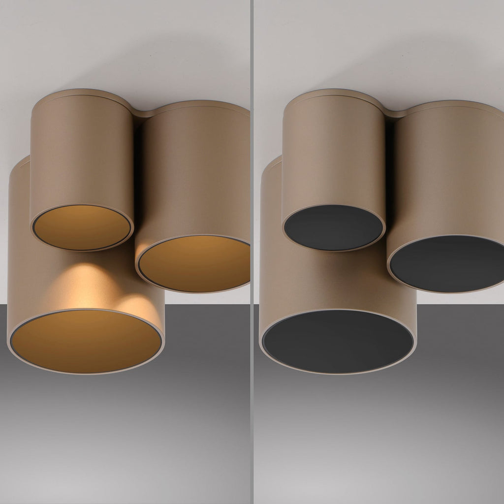 LED taklampe Point 3-lys dimbar bronse IP44 sideprofil