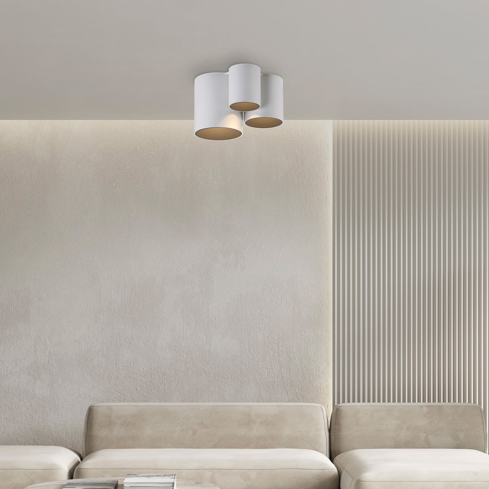 LED taklampe Point 3-lys dimbar hvit IP44 PURE bakside