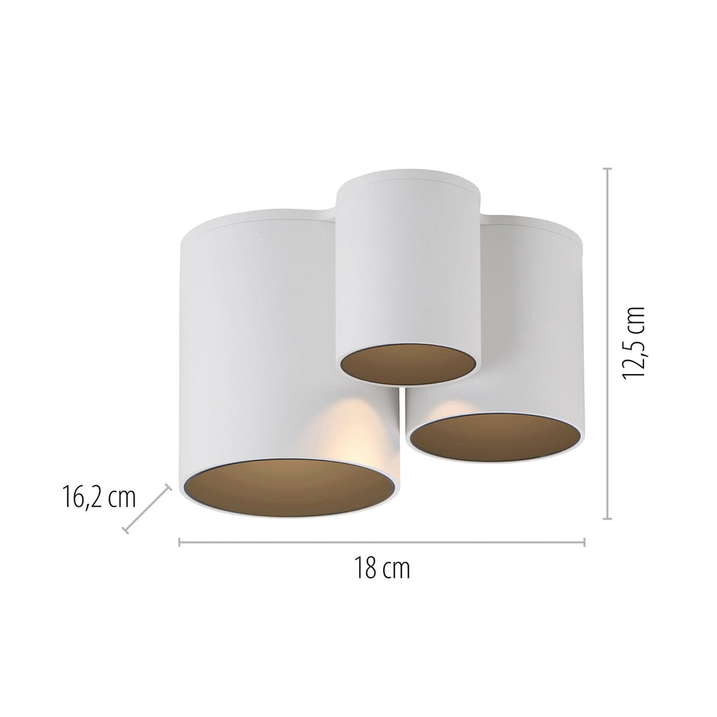 Detalj av LED taklampe Point 3-lys dimbar hvit IP44 PURE