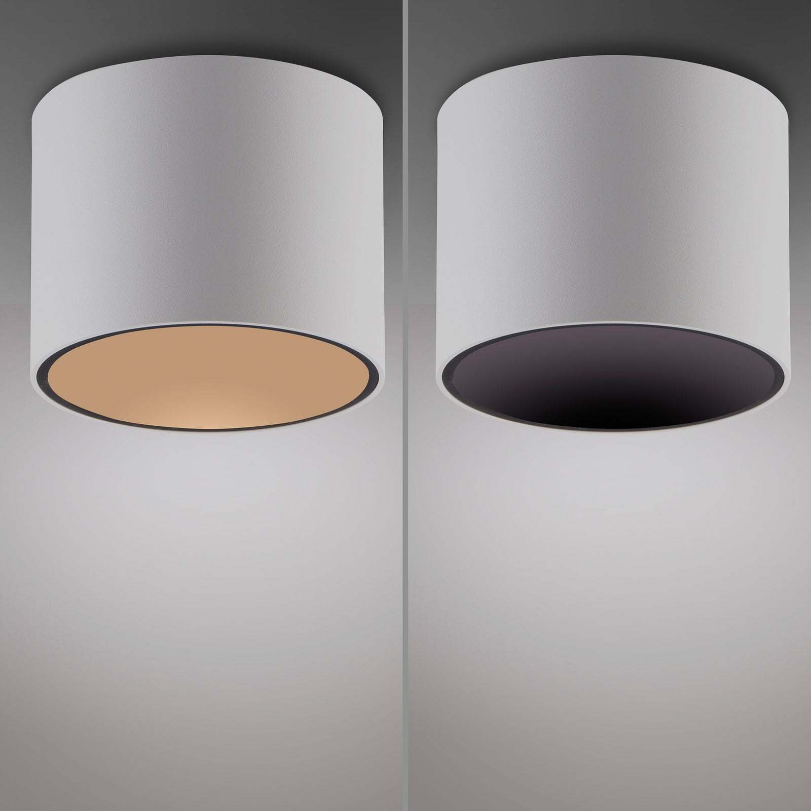 Nærbilde av LED taklampe Point dimbar hvit Ø11 cm IP44 15W PURE