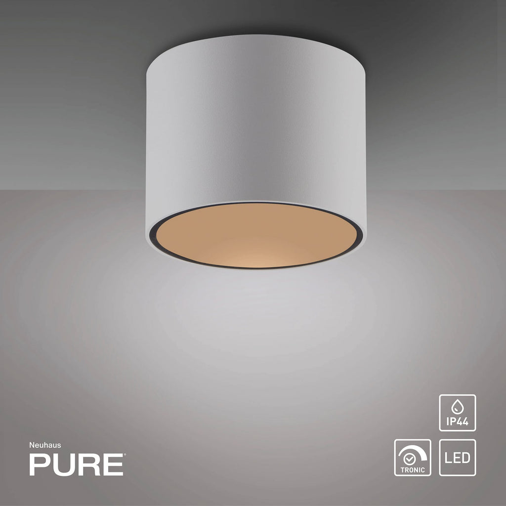 LED taklampe Point dimbar hvit Ø11 cm IP44 15W PURE sideprofil