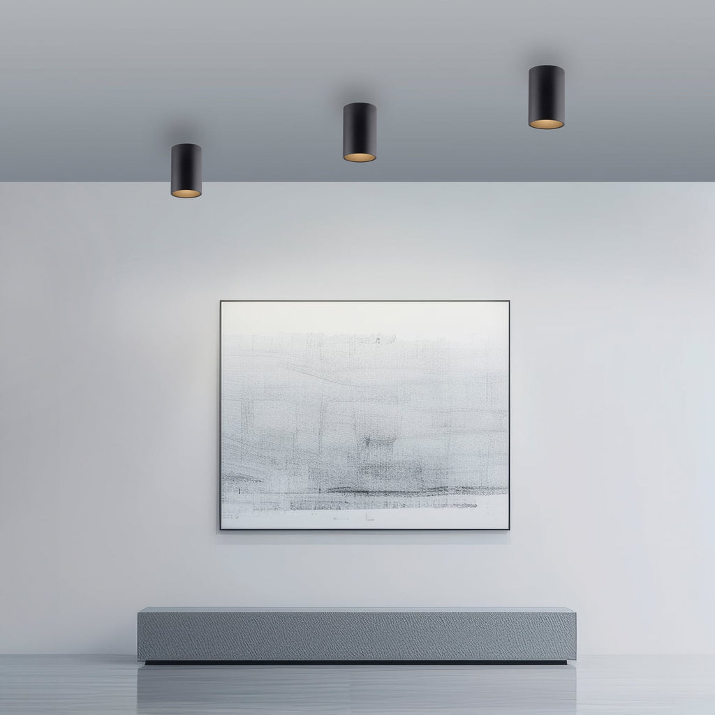 LED taklampe Point svart Ø6 cm IP44 dimbar bakside