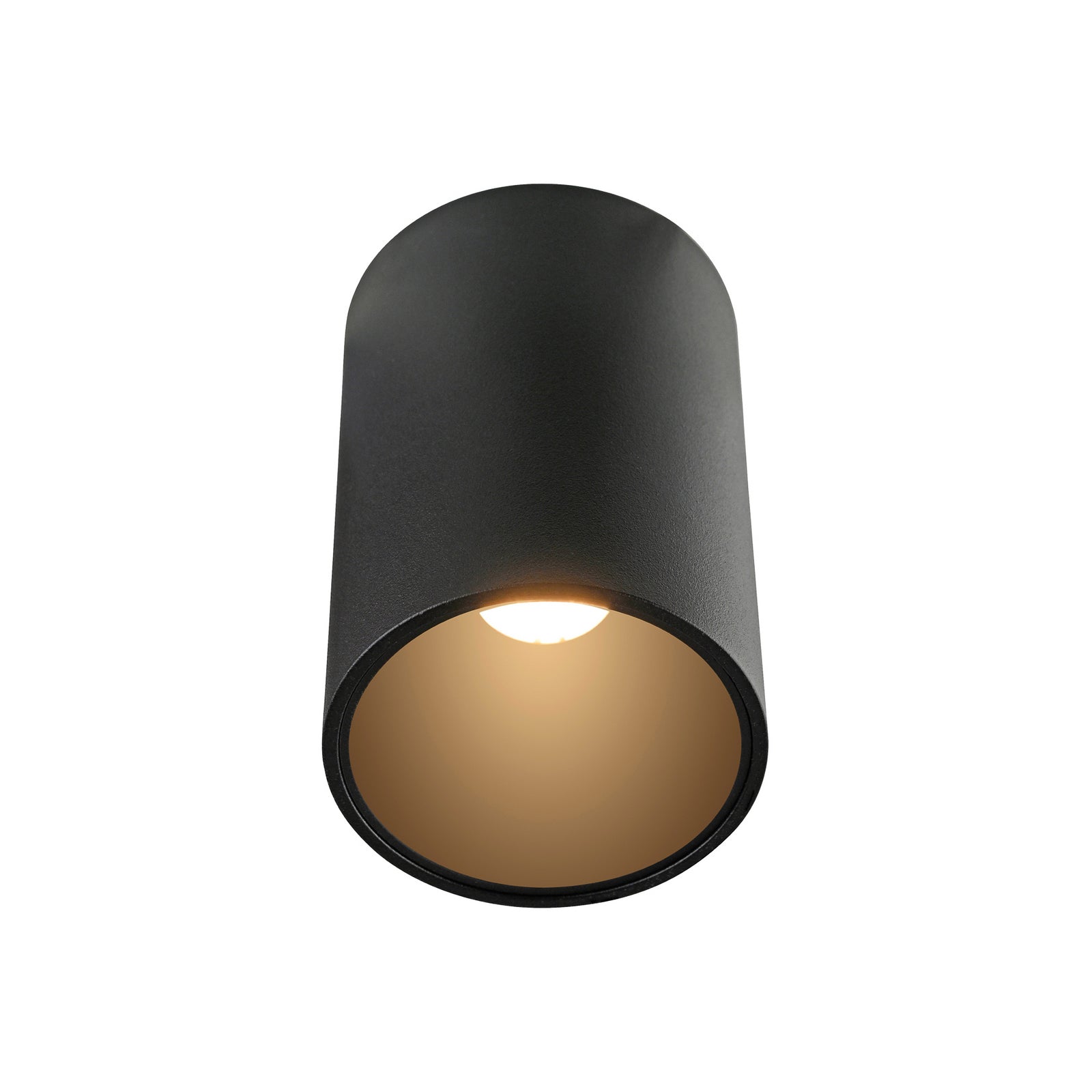 LED taklampe Point svart Ø6 cm IP44 dimbar montert i rom
