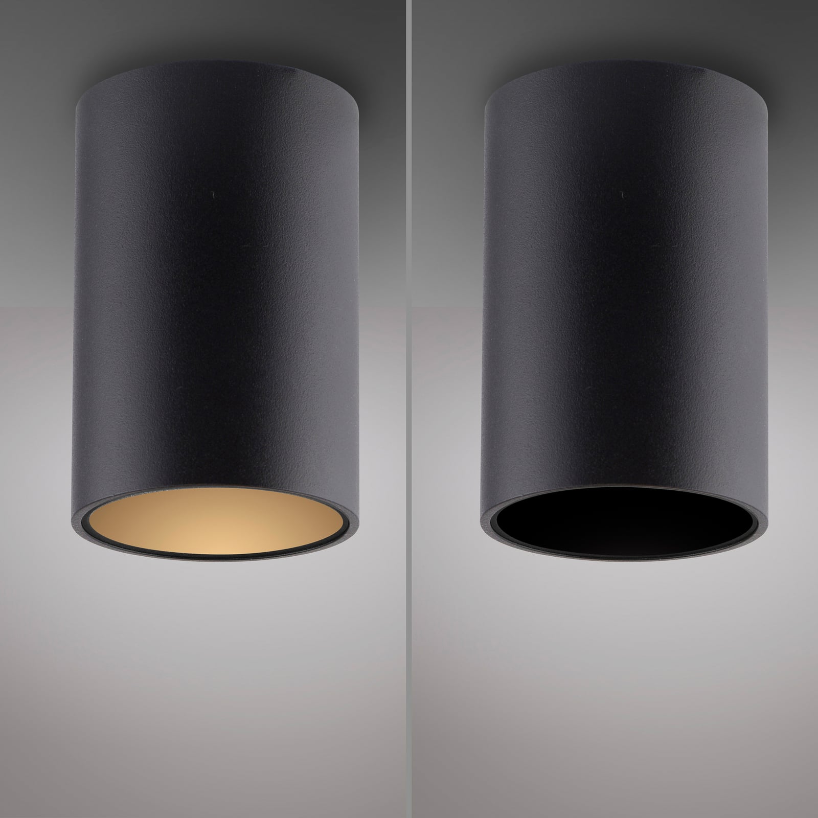Nærbilde av LED taklampe Point svart Ø6 cm IP44 dimbar