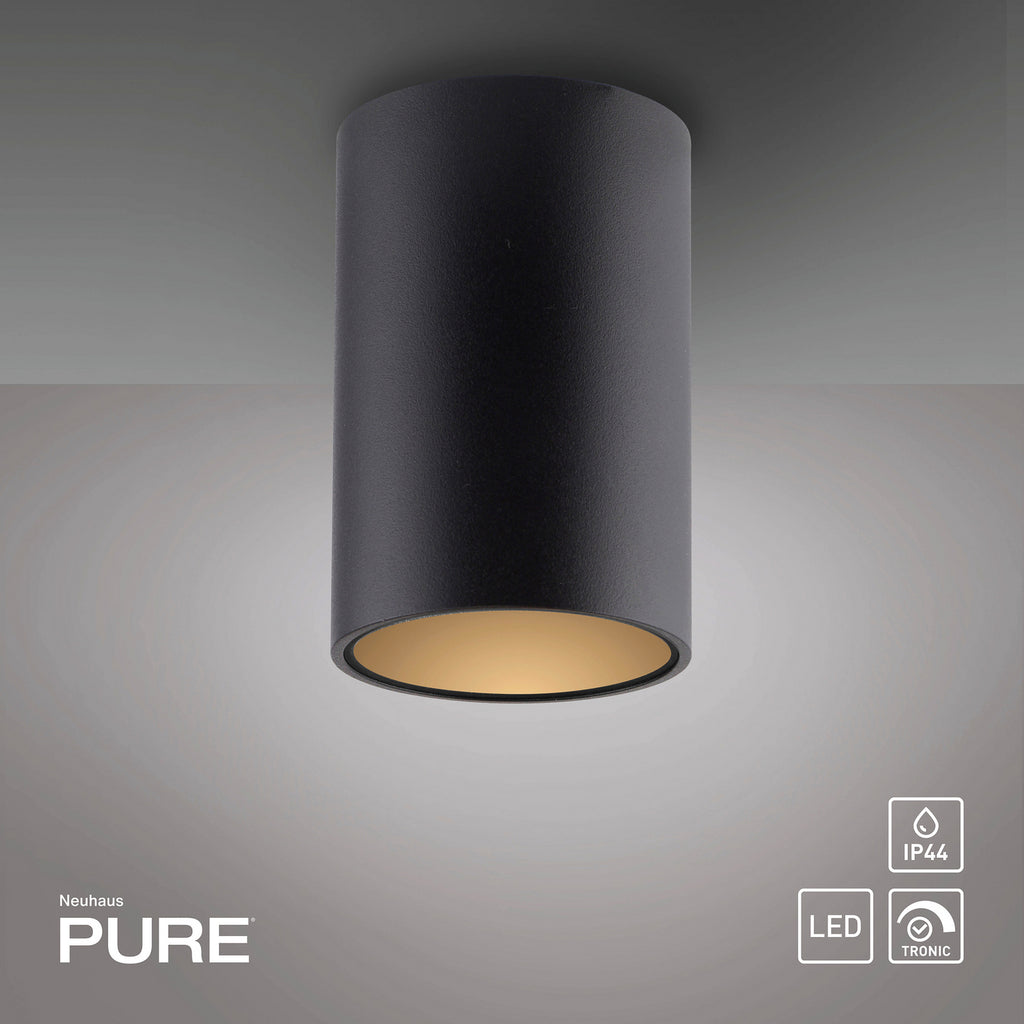 LED taklampe Point svart Ø6 cm IP44 dimbar lysdetalj