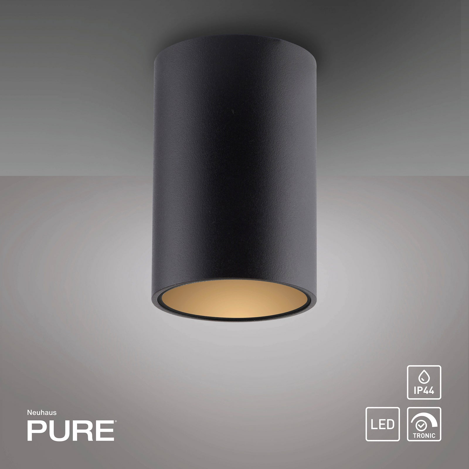 LED taklampe Point svart Ø6 cm IP44 dimbar lysdetalj