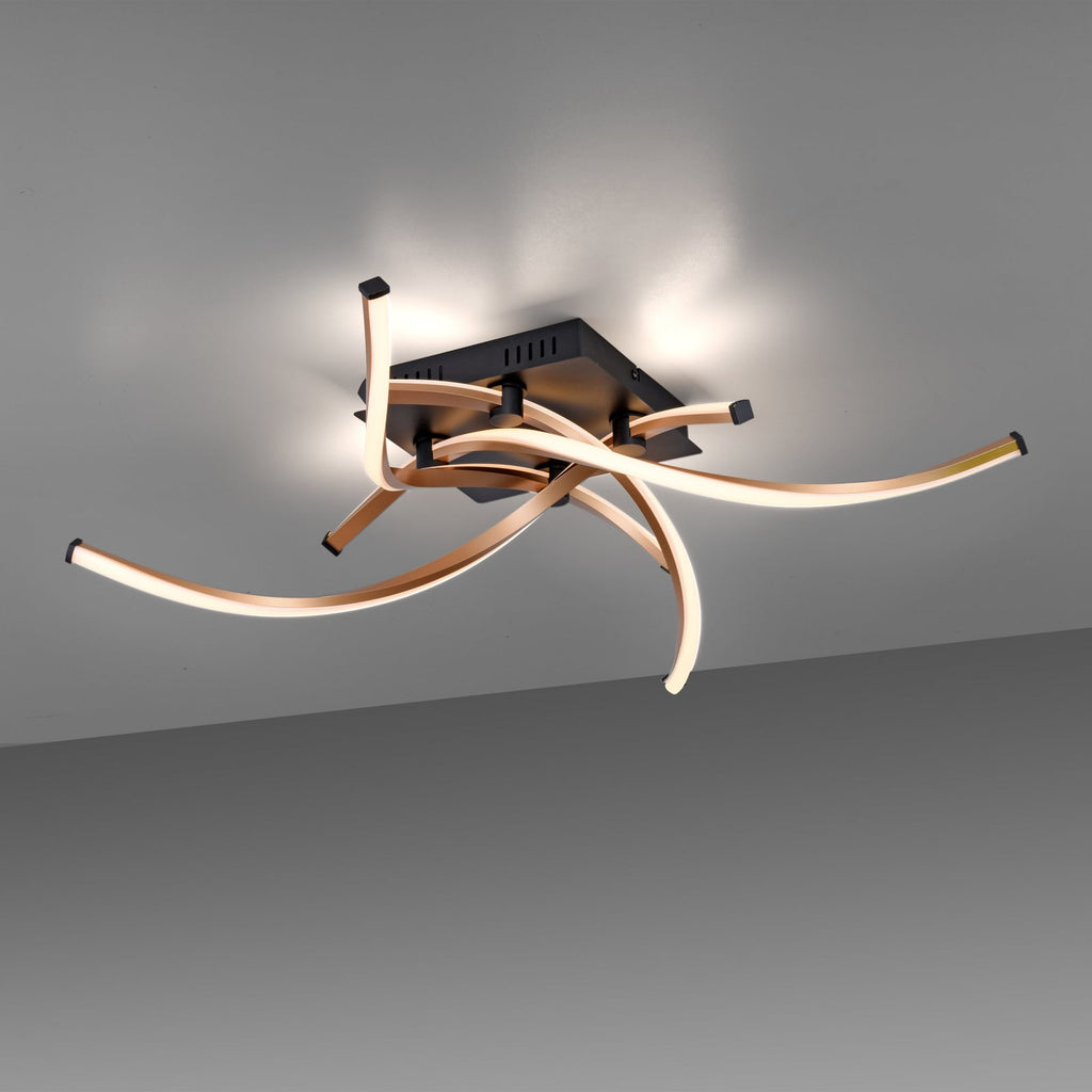 LED taklampe Polina 4-lys dimbar gull 78 cm nærbilde av LED-modul