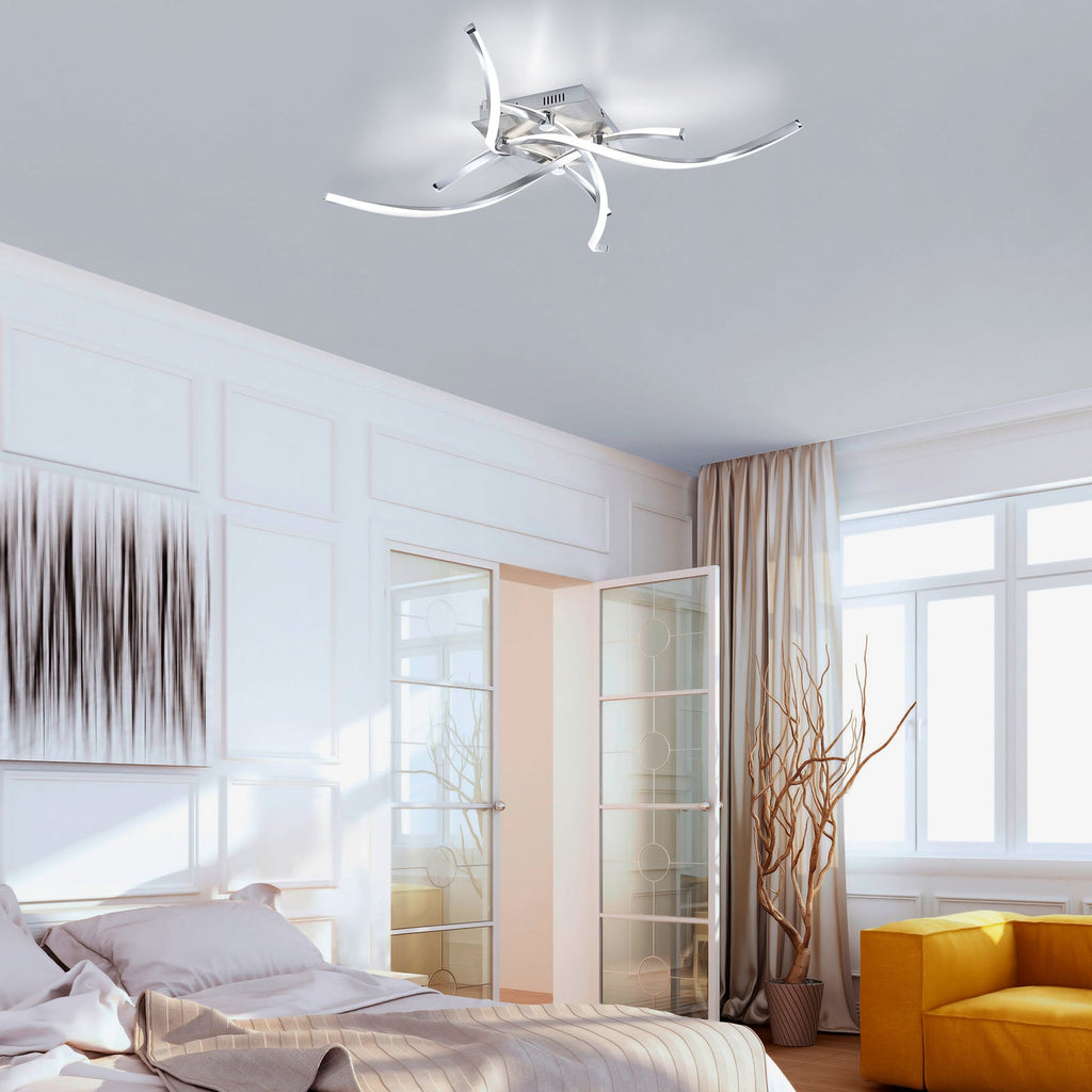 LED taklampe Polina 4-lys dimbar sølv 78 cm bakside