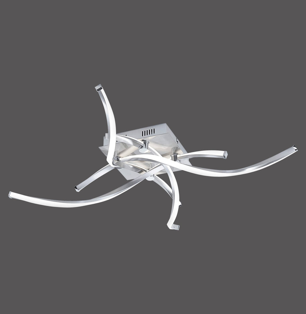 LED taklampe Polina 4-lys dimbar sølv 78 cm detalj av lysarm