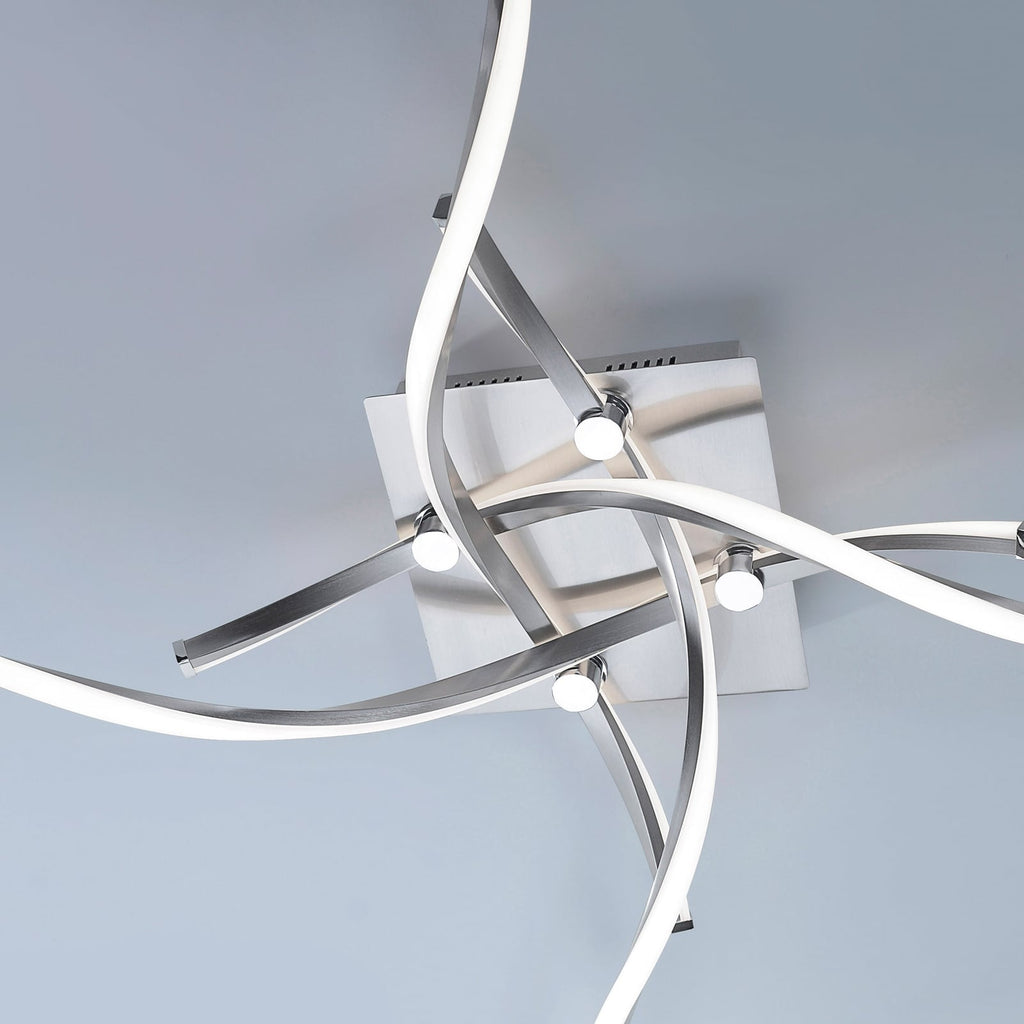 LED taklampe Polina 4-lys dimbar sølv 78 cm med stålramme