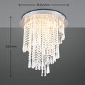 LED taklampe Pomp dimbar CCT akryl/krom Ø45 cm forfra