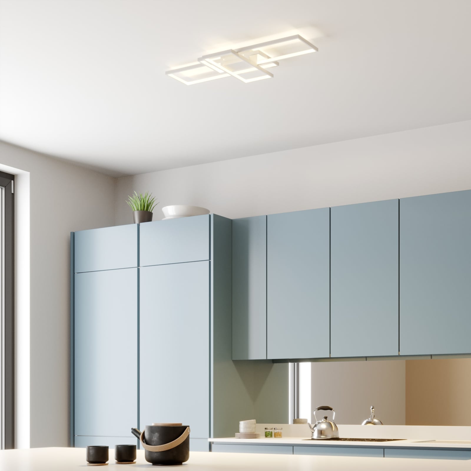 LED taklampe Poppy dimbar hvit aluminium detalj