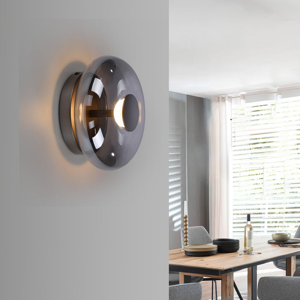 LED taklampe Posh røykglass bakside