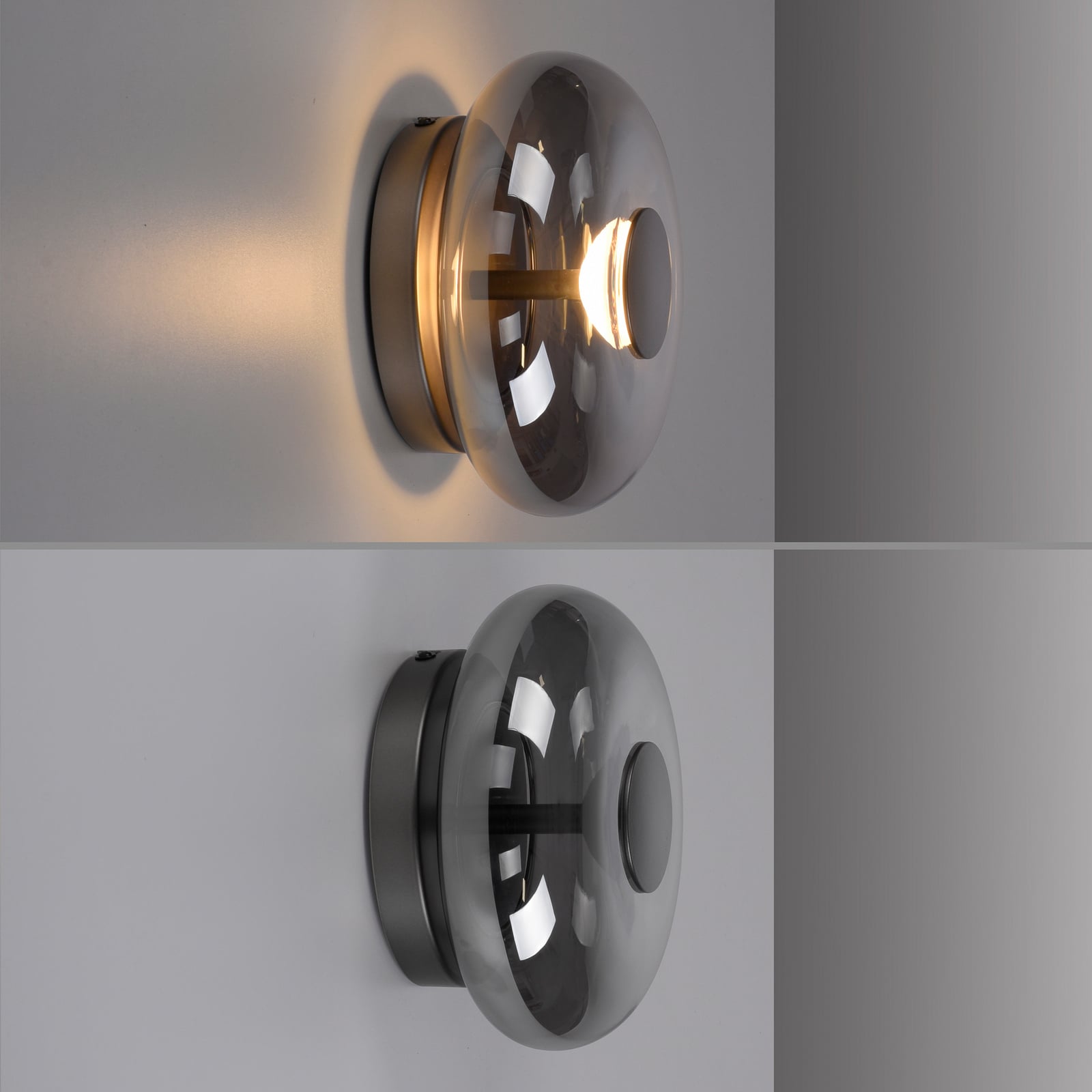 LED taklampe Posh røykglass dimbar Ø22 cm 3000K - Schöner Wohnen