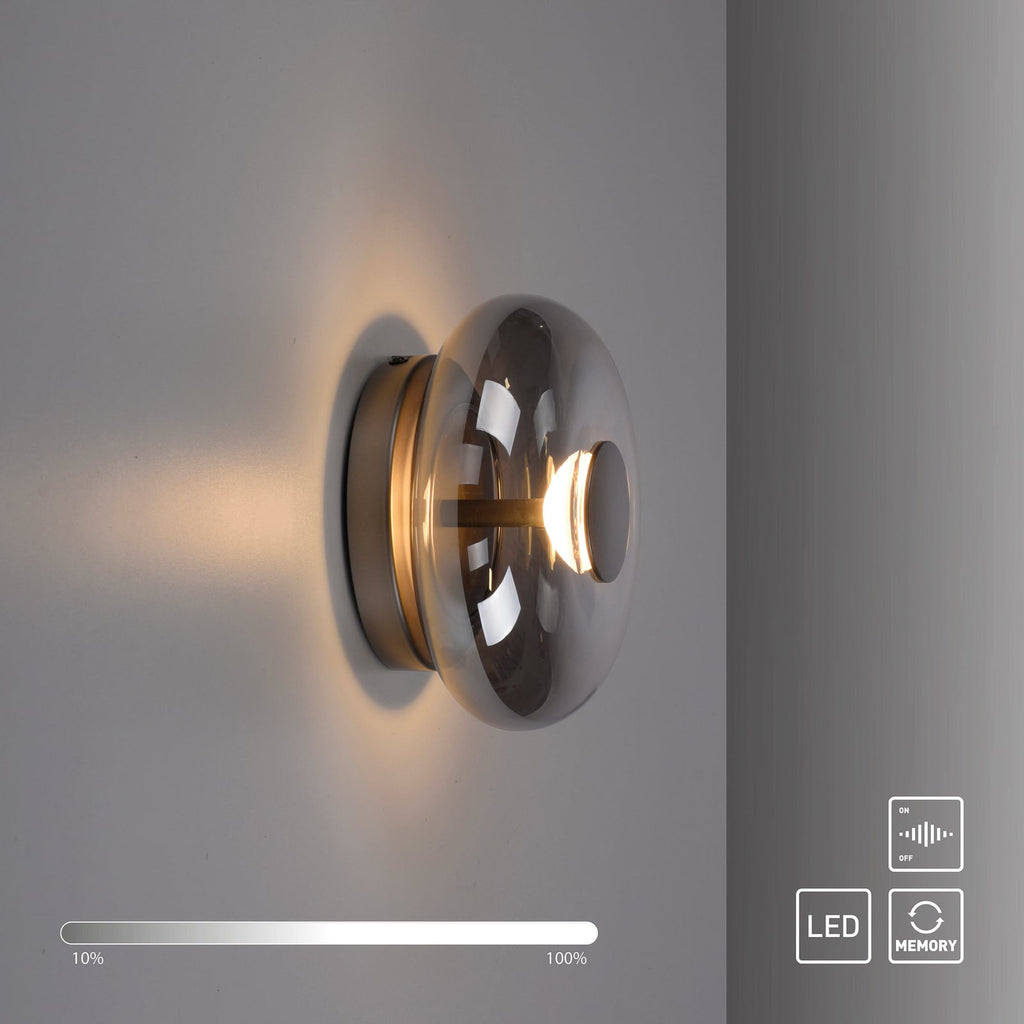 LED taklampe Posh røykglass dimbar Ø22 cm 3000K - Schöner Wohnen