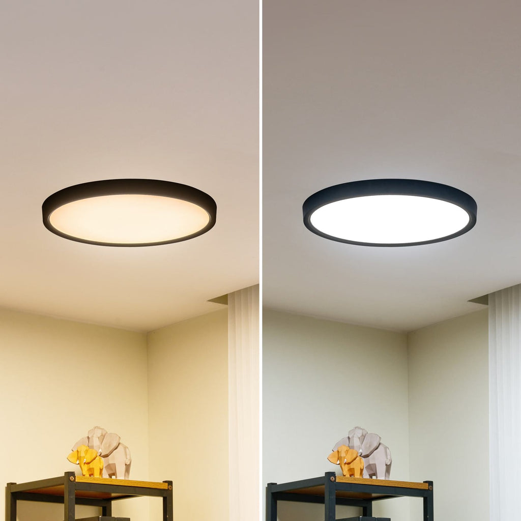 LED taklampe Pravin Ø40 cm CCT svart matt design