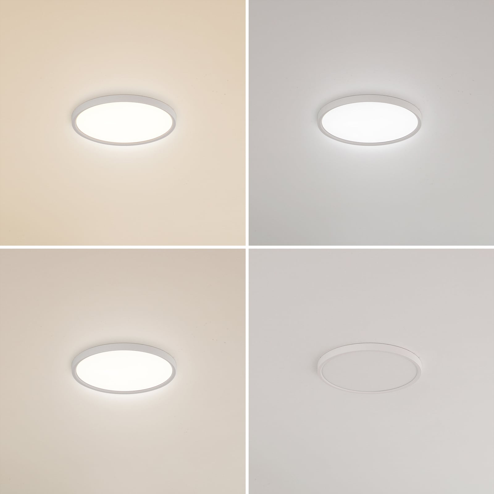 LED taklampe Pravin CCT hvit plast i rom