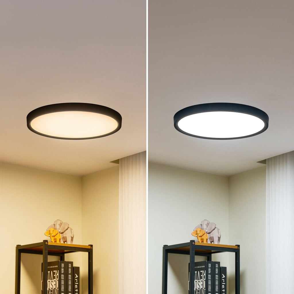 LED taklampe Pravin dimbar CCT svart Ø50 cm WiFi app-styring