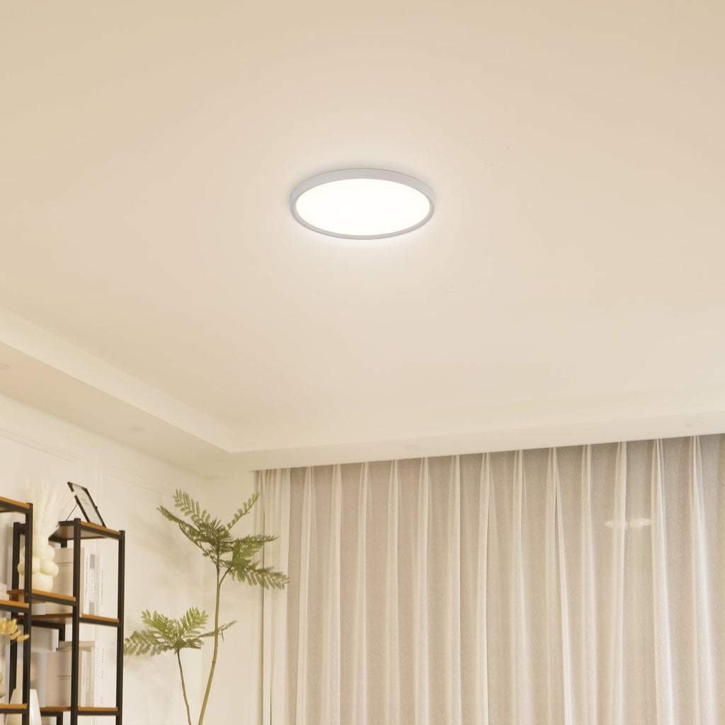 LED taklampe Pravin rund hvit matt forfra