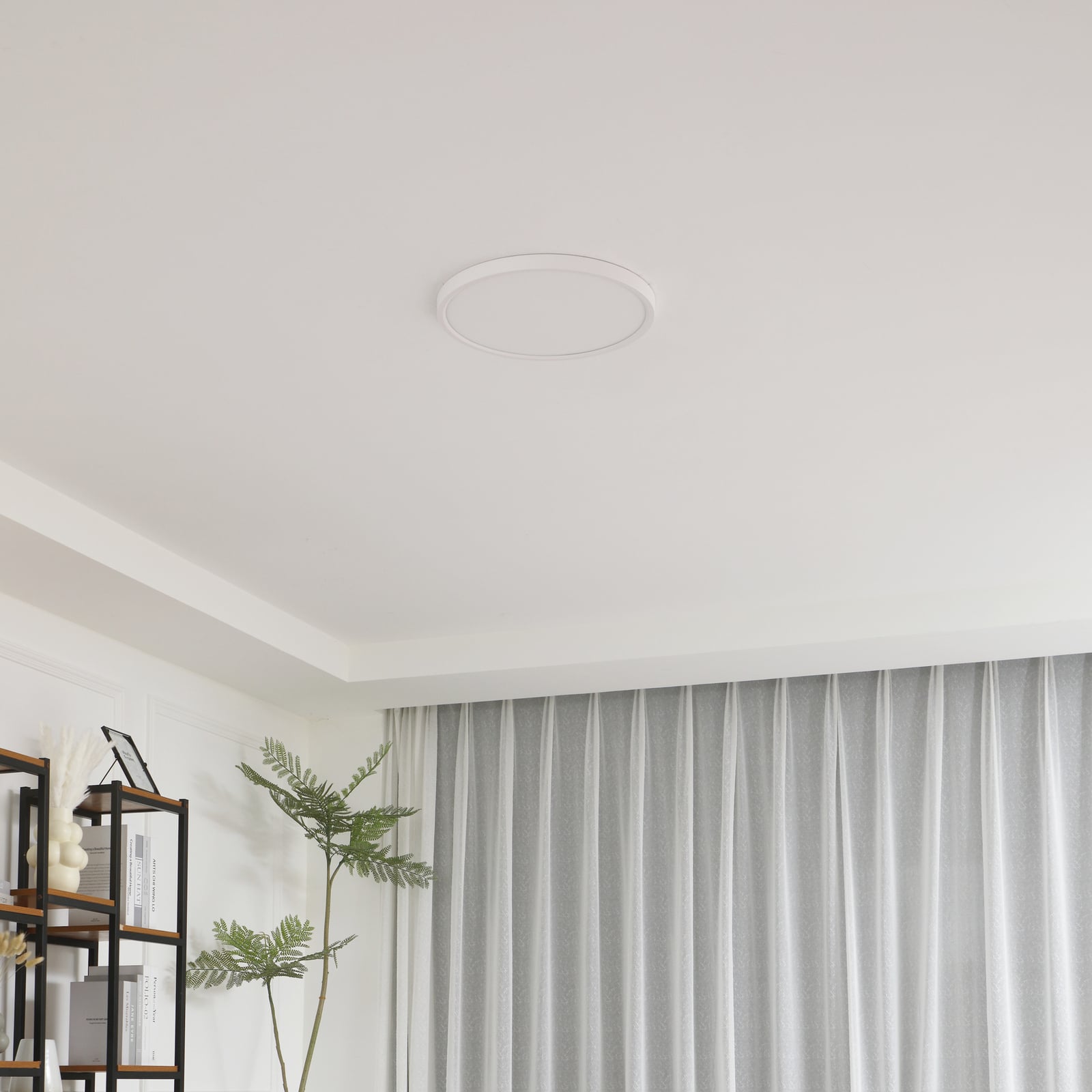 LED taklampe Pravin rund hvit matt bakside