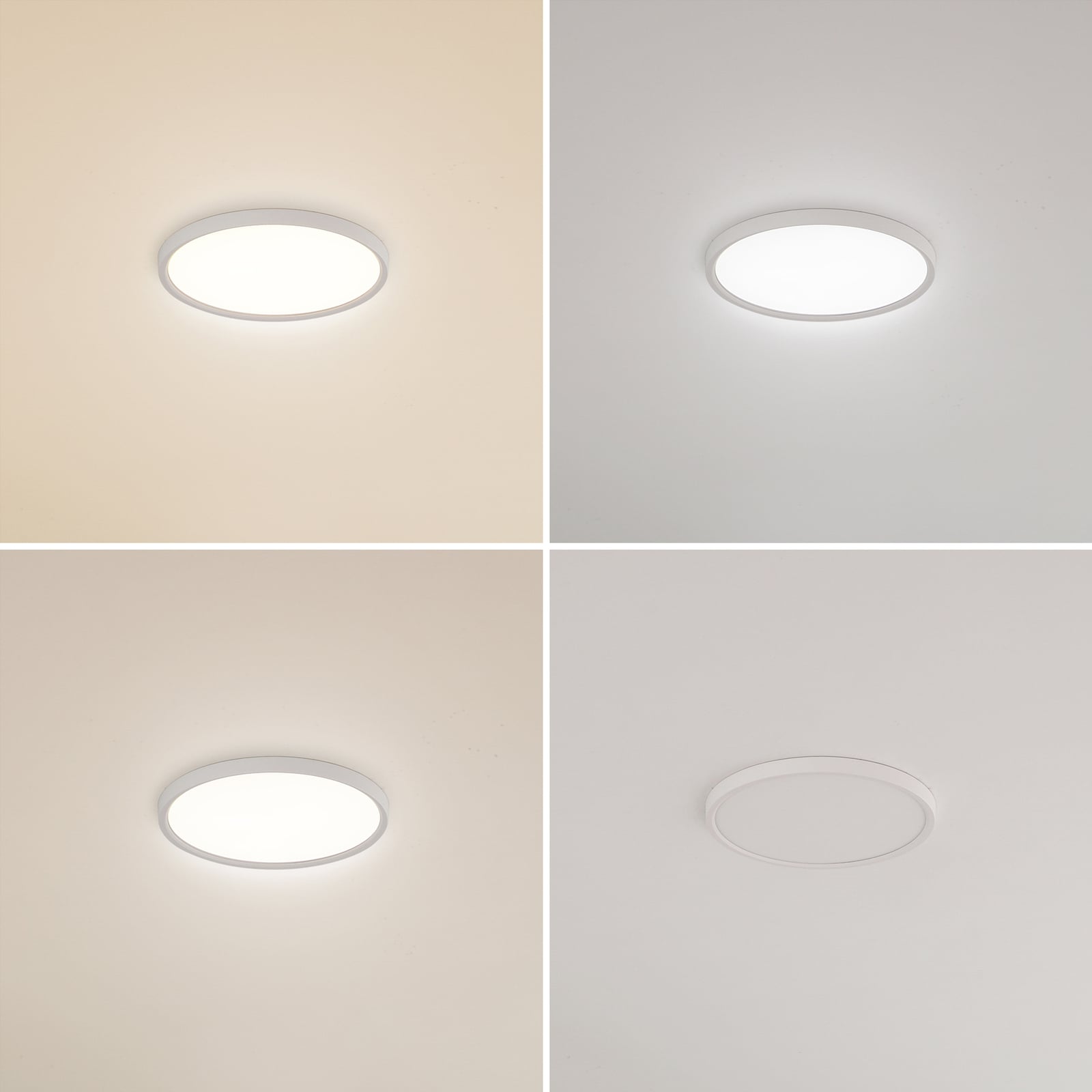 LED taklampe Pravin rund hvit matt lysmodus dagslys