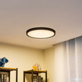 LED taklampe Pravin rund svart Ø50 cm forfra