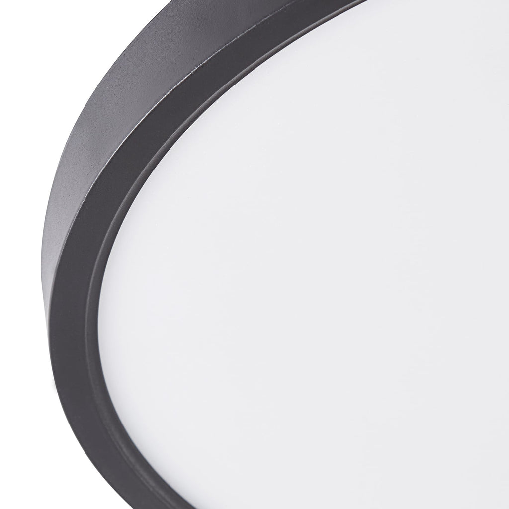 Montert LED taklampe Pravin rund svart Ø50 cm i rom