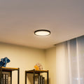 LED taklampe Pravin svart matt Ø23 cm CCT 11W forfra