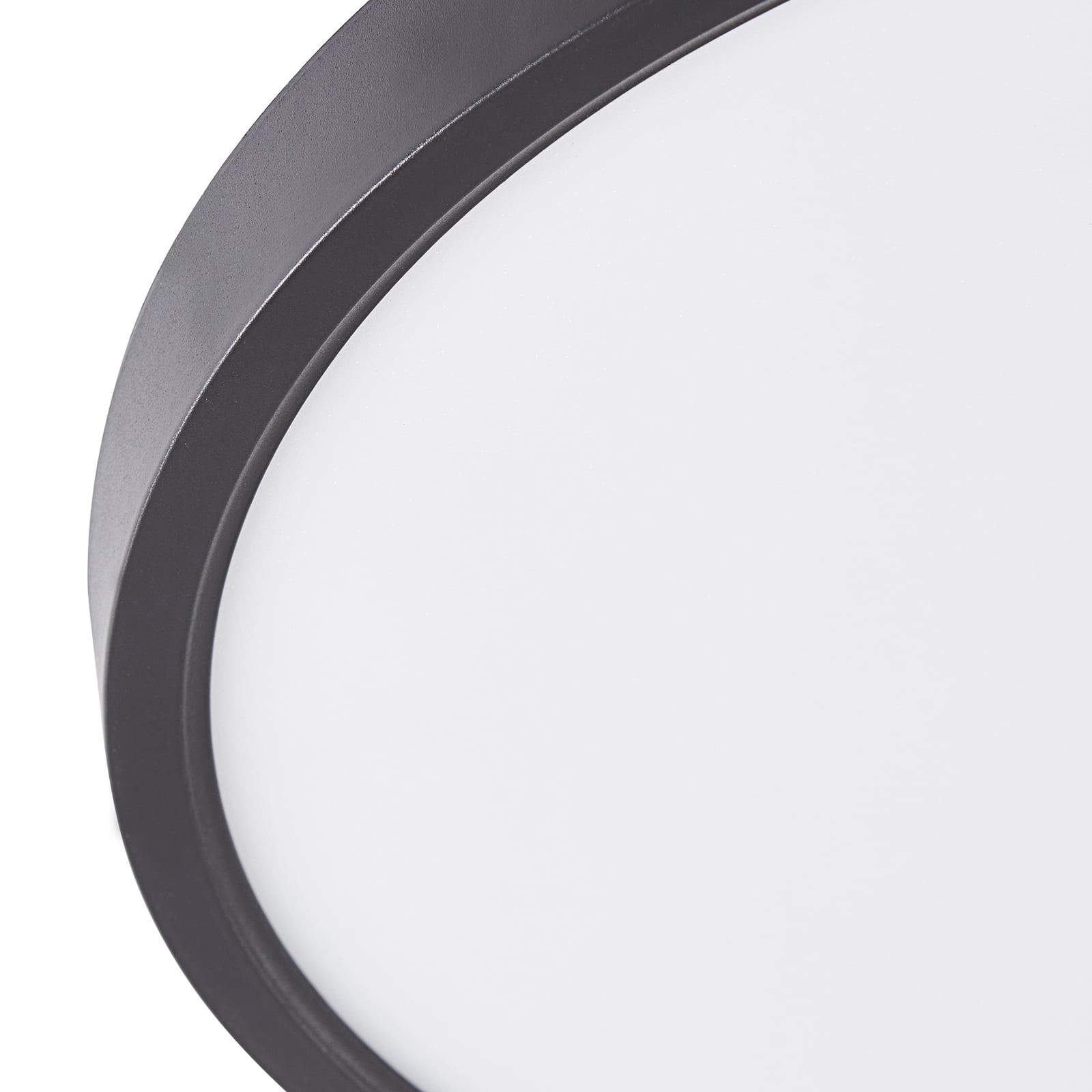 Nærbilde av LED taklampe Pravin svart matt Ø23 cm CCT 11W