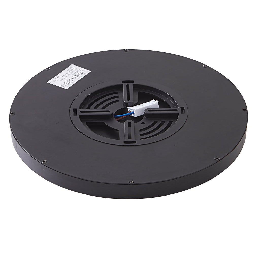 LED taklampe Pravin svart matt Ø23 cm CCT 11W lysdetalj