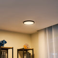 LED taklampe Pravin svart Ø23 cm forfra