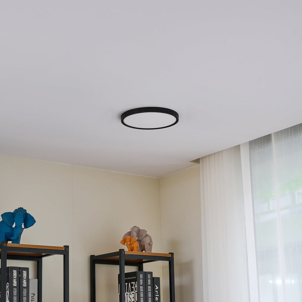 LED taklampe Pravin svart Ø23 cm bakside