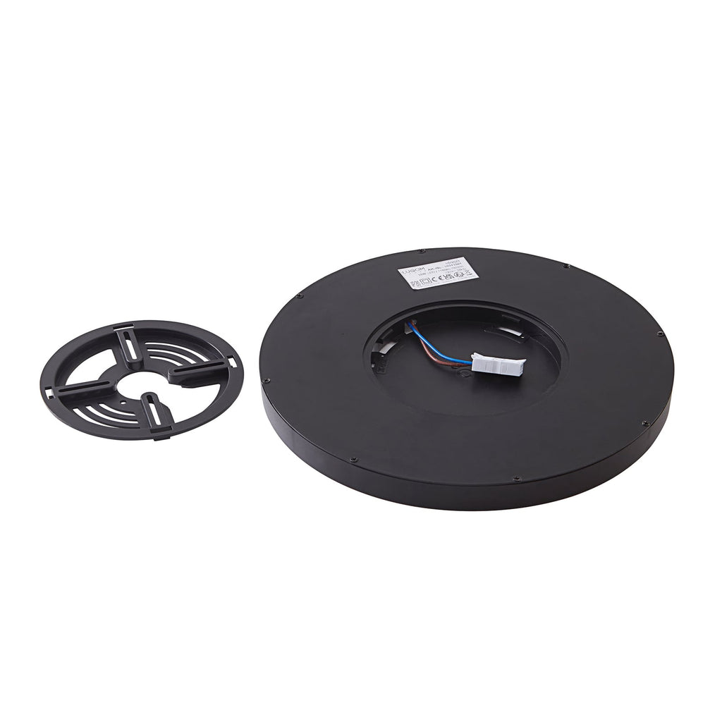 LED taklampe Pravin svart Ø23 cm i rom