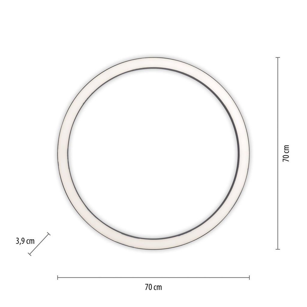 Bakside av LED taklampe PURE Lines Round CCT dimbar Ø70 cm antrasitt
