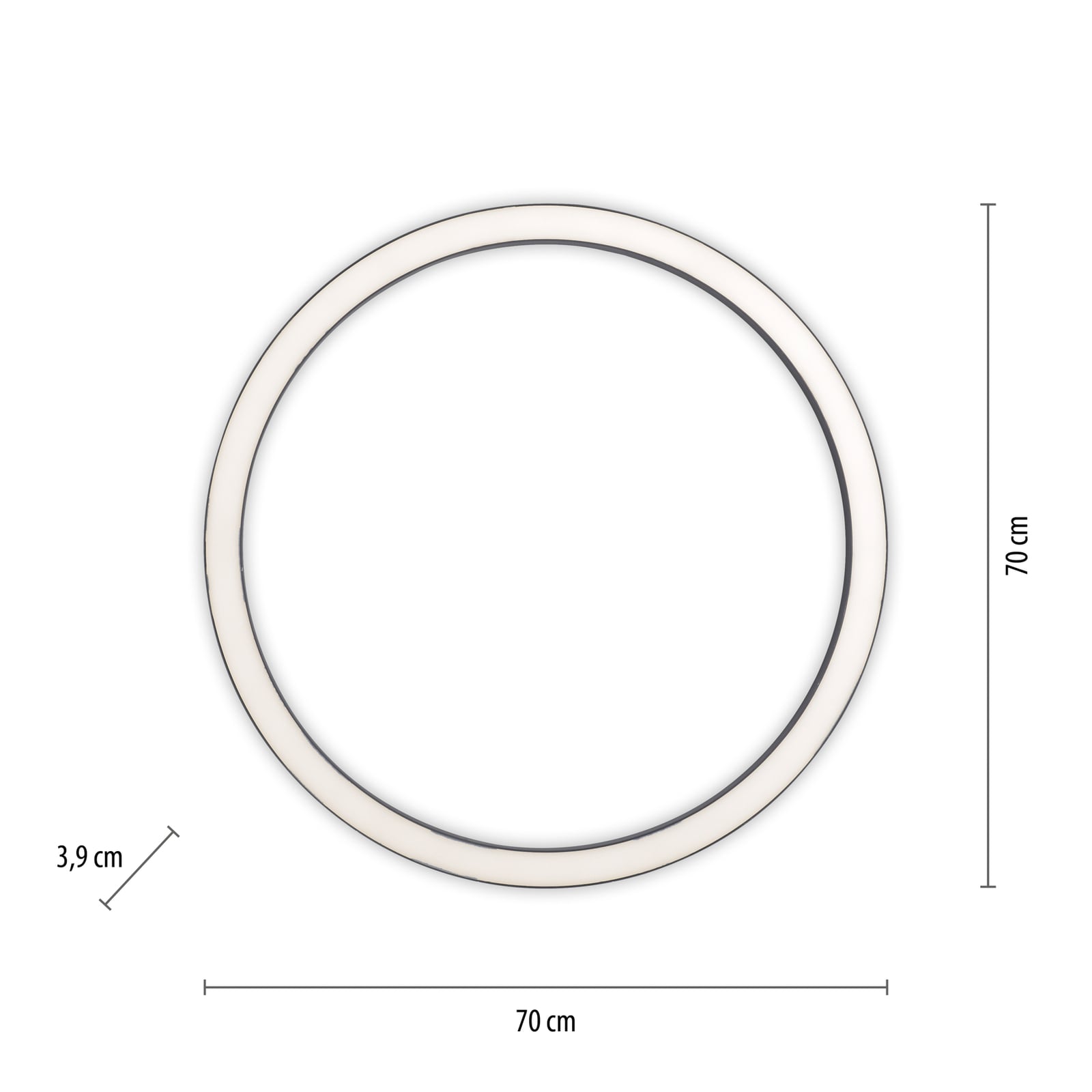 Bakside av LED taklampe PURE Lines Round CCT dimbar Ø70 cm antrasitt