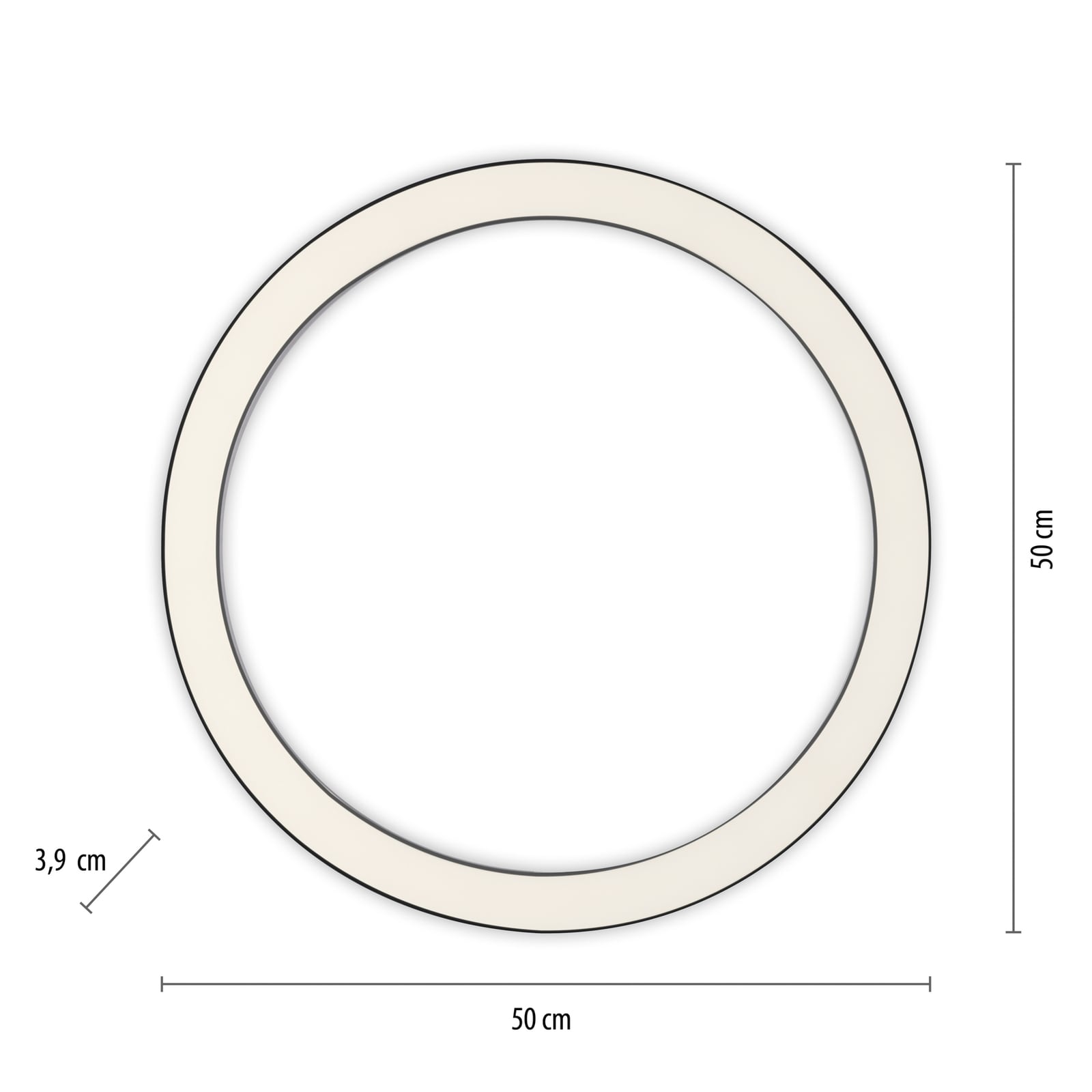 Detalj av LED taklampe PURE Lines Round dimbar CCT Ø50 cm antrasitt