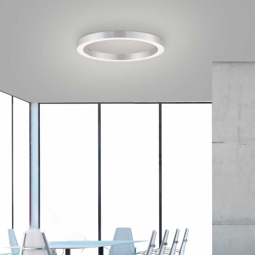 LED taklampe PURE Lines Round dimbar CCT Ø50 cm sølv bakside