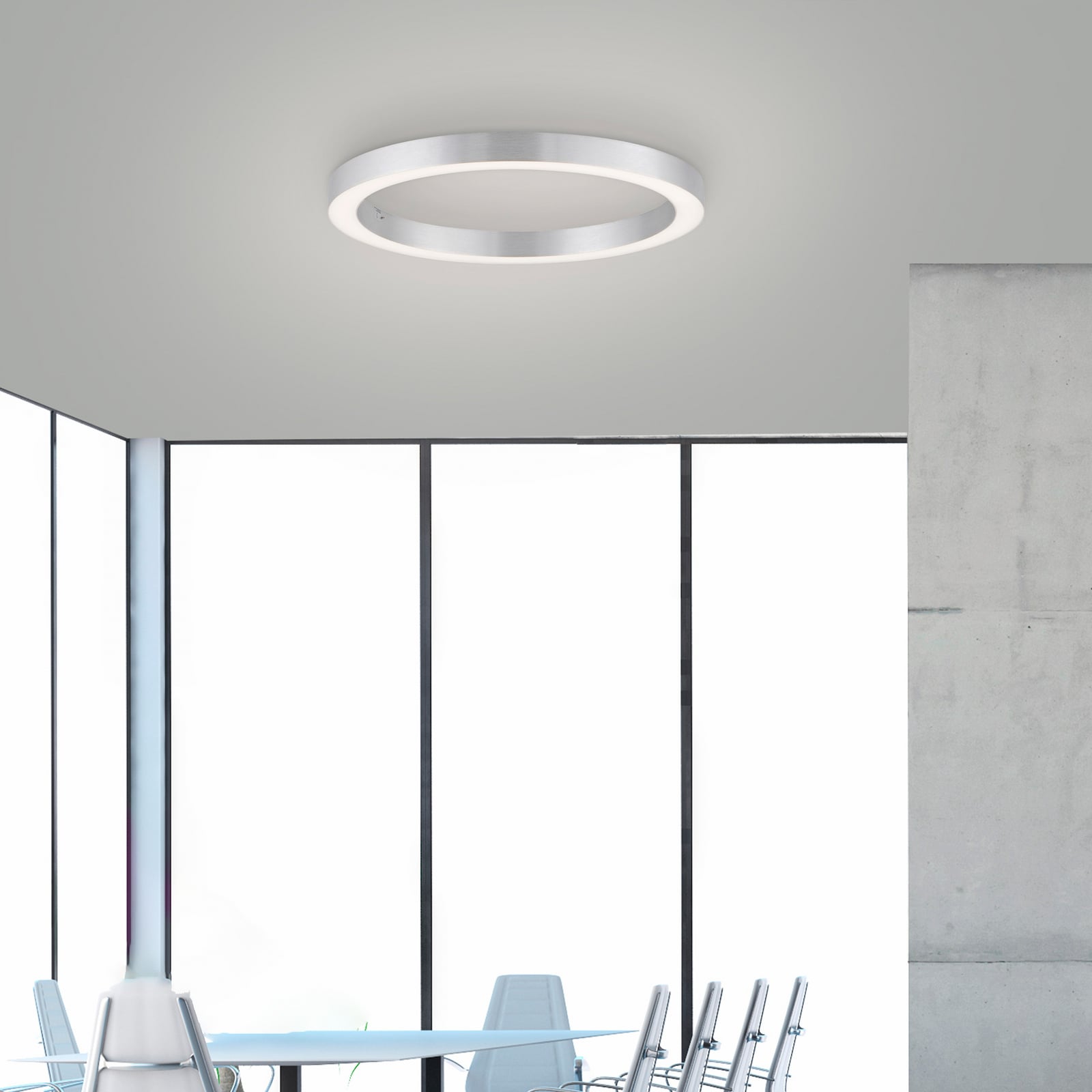 LED taklampe PURE Lines Round dimbar CCT Ø50 cm sølv bakside