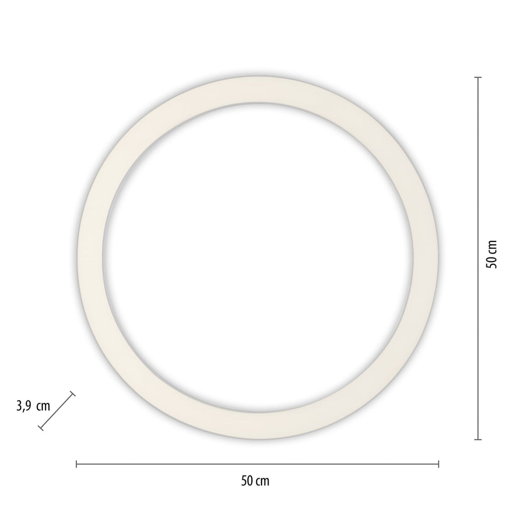 LED taklampe PURE Lines Round dimbar CCT Ø50 cm sølv detalj