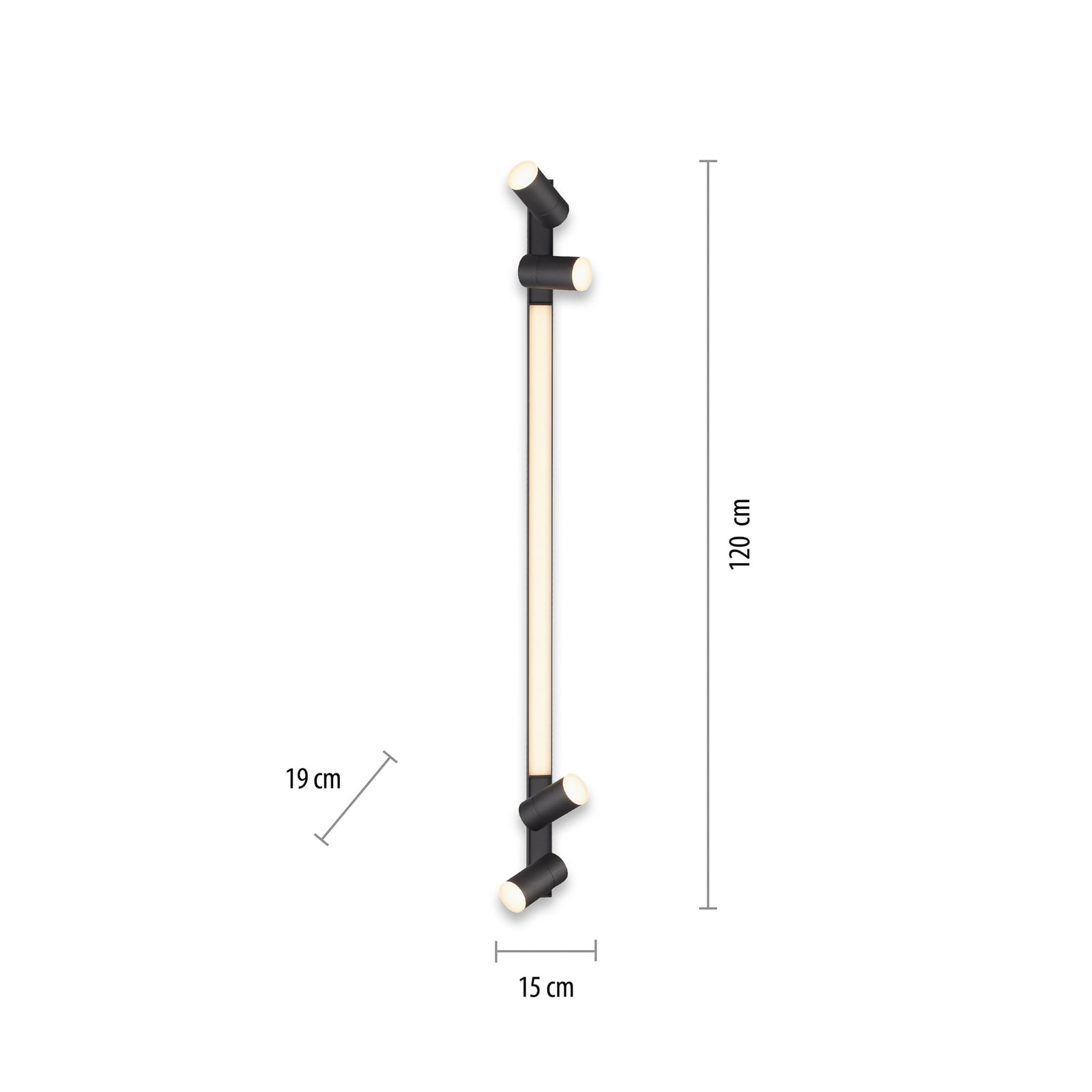 LED taklampe PURE Lines Spot 120 cm dimbar med fjernkontroll detalj