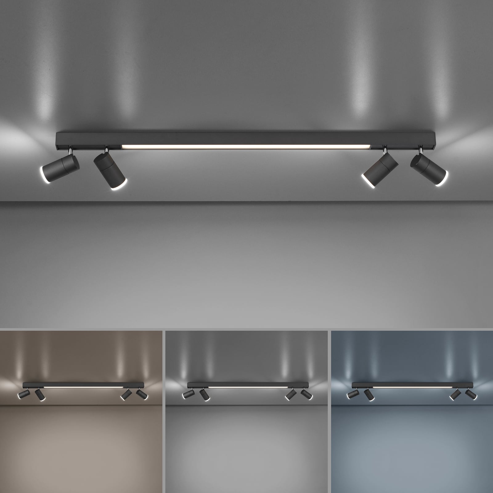 LED taklampe PURE Lines Spot 120 cm dimbar med fjernkontroll nærbilde av spot